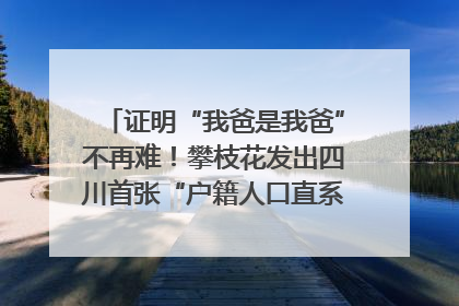 证明“我爸是我爸”不再难！攀枝花发出四川首张“户籍人口直系亲属关系谱”