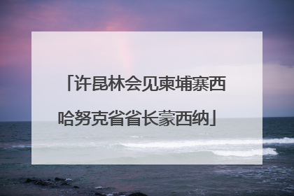 许昆林会见柬埔寨西哈努克省省长蒙西纳
