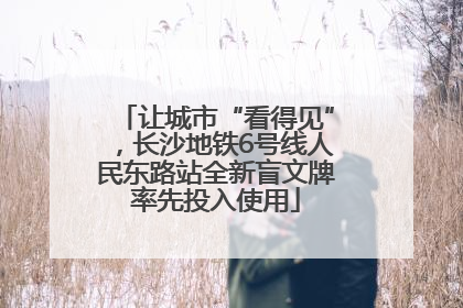 让城市“看得见”，长沙地铁6号线人民东路站全新盲文牌率先投入使用