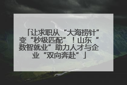让求职从“大海捞针”变“秒级匹配”！山东“数智就业”助力人才与企业“双向奔赴”
