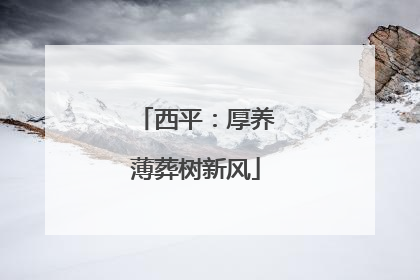 西平：厚养薄葬树新风