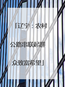 辽宁：农村公路串联起群众致富希望