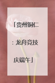 贵州铜仁：龙舟竞技庆端午