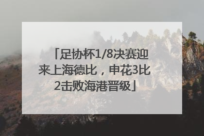 足协杯1/8决赛迎来上海德比，申花3比2击败海港晋级