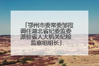 鄂州市委常委邹霞调任湖北省纪委监委派驻省人大机关纪检监察组组长