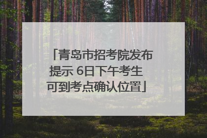 青岛市招考院发布提示 6日下午考生可到考点确认位置