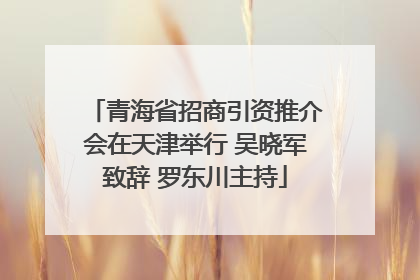 青海省招商引资推介会在天津举行 吴晓军致辞 罗东川主持