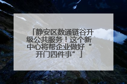 静安区数通链谷升级公共服务！这个新中心将帮企业做好“开门四件事”