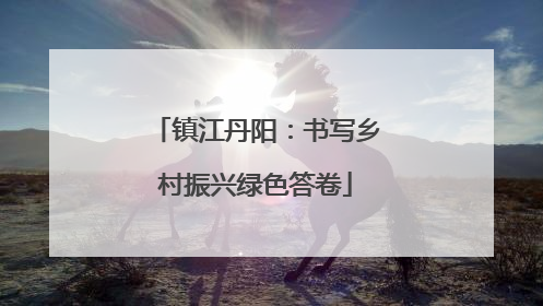 镇江丹阳：书写乡村振兴绿色答卷