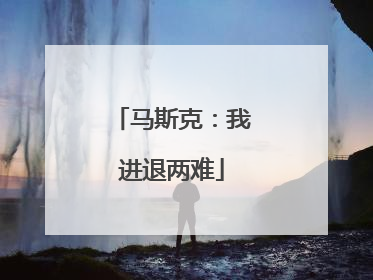 马斯克：我进退两难