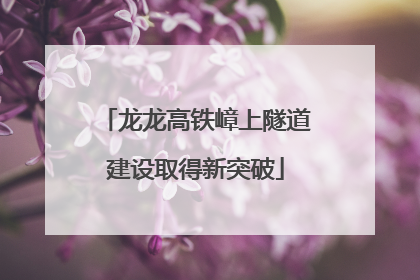 龙龙高铁嶂上隧道建设取得新突破