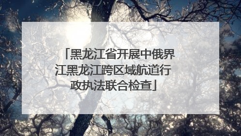黑龙江省开展中俄界江黑龙江跨区域航道行政执法联合检查