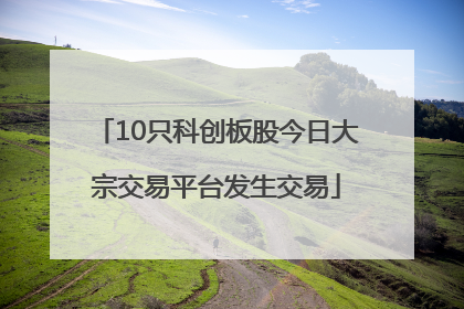 10只科创板股今日大宗交易平台发生交易