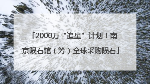 2000万“追星”计划！南京陨石馆（筹）全球采购陨石