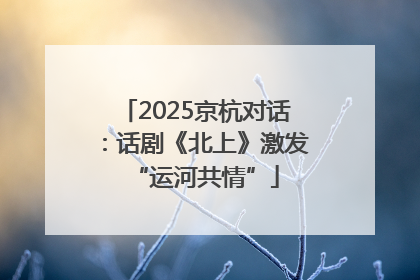 2025京杭对话：话剧《北上》激发“运河共情”