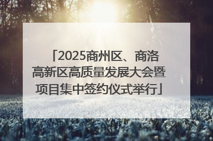 2025商州区、商洛高新区高质量发展大会暨项目集中签约仪式举行