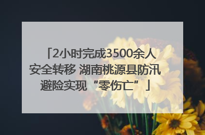 2小时完成3500余人安全转移 湖南桃源县防汛避险实现“零伤亡”