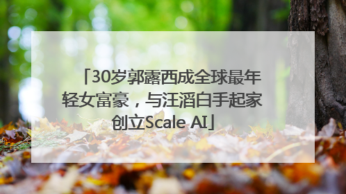 30岁郭露西成全球最年轻女富豪，与汪滔白手起家创立Scale AI