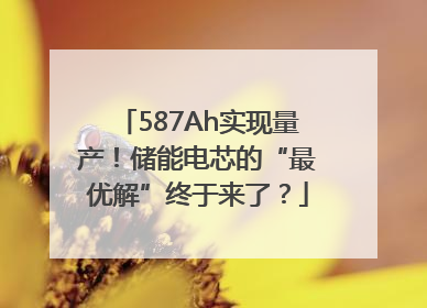 587Ah实现量产！储能电芯的“最优解”终于来了？