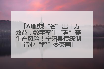 AI配煤“省”出千万效益，数字孪生“看”穿生产风险！宁阳县传统制造业“智”变突围